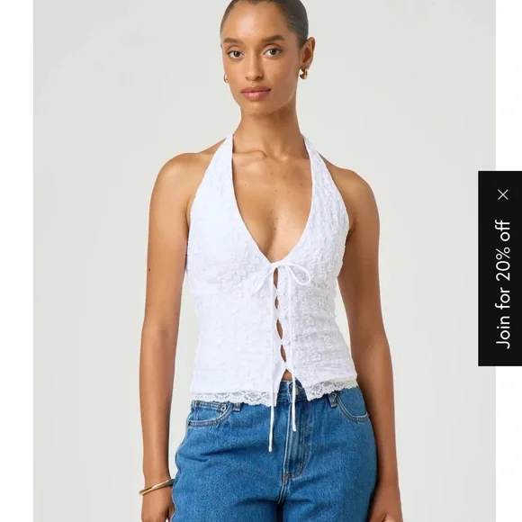 White Lace Halter Top - Picture 2 of 2